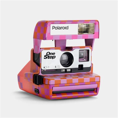 Polaroid 600 Brown, Red, and Purple Checkered Instant Film Camera