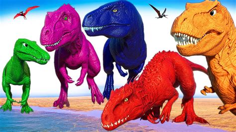 Superman Giganotosaurus Vs Godzilla And Carnotaurus And T Rex Dinosaurs