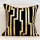 Amazon Alerfa X Inches Black Geometric Gold Leather Striped