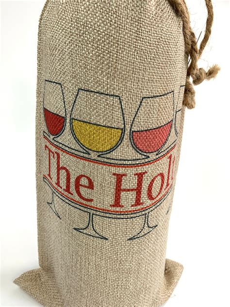 Personalized Wine Bag Anniversary Gift Burlap Gift Bag Etsy