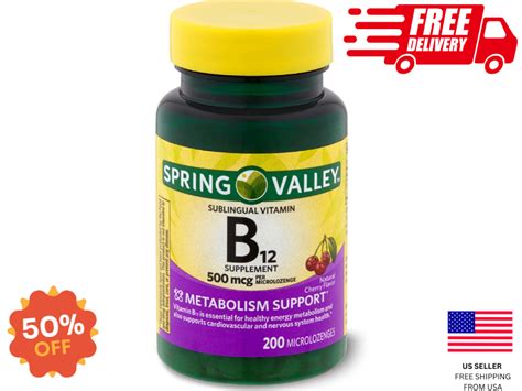 Spring Valley Sublingual Vitamin B12 500 Mcg Microlozenges 200 Count 681131111874 Ebay