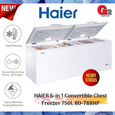 HAIER Send By Lorry Ready Stock 6 In 1 Convertible Chest Freezer 750L