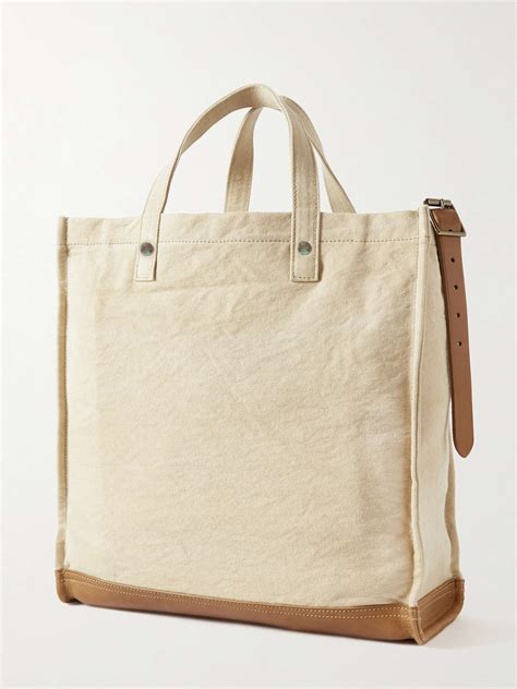 Rrl Carpenter Medium Leather Trimmed Canvas Tote Bag For Men Mr Porter