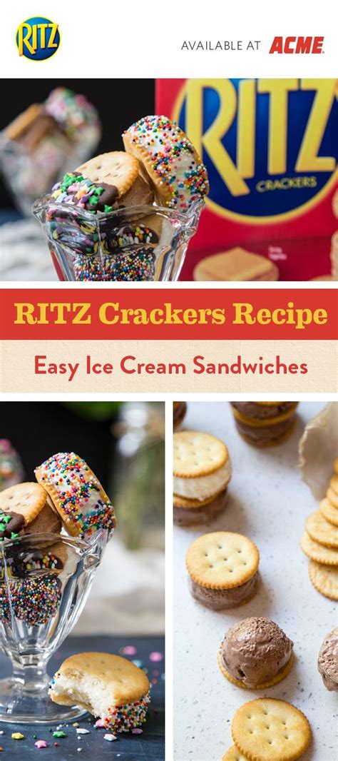 Ritz Crackers Ice Cream Sandwiches Recipe Ritz Crackers Cracker Ice Cream Easy Ice Cream