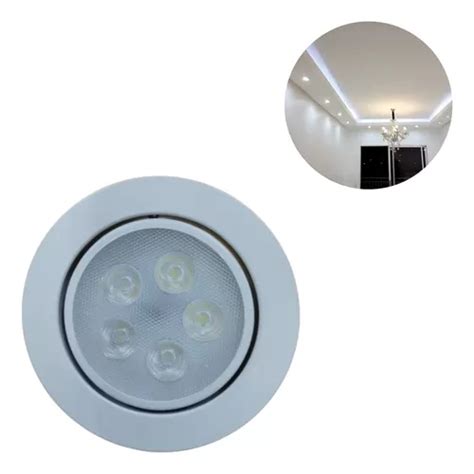 Spot Luminária Led 5w Redonda Ajuste Angular Teto Interiores