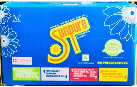 Sunpure Sunflower Oil Packaging Type Box Packaging Size 1L Of Each