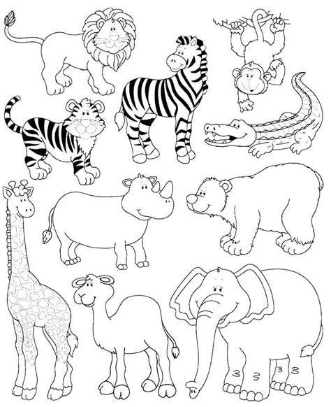 Jungle Animals For Children Coloring Page Download Print Or Color