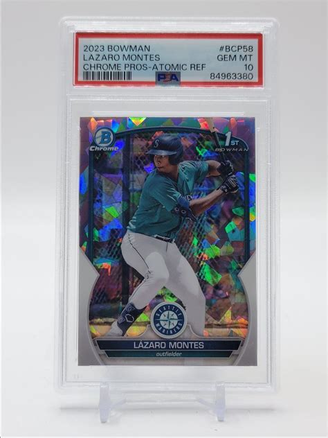 LAZARO MONTES 2023 BOWMAN CHROME 1ST ATOMIC MARINERS PSA 10 Q2058 EBay