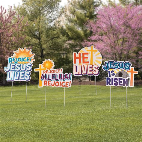 Fun Express He Is Risen Yard Signs For Easter Set Of 4