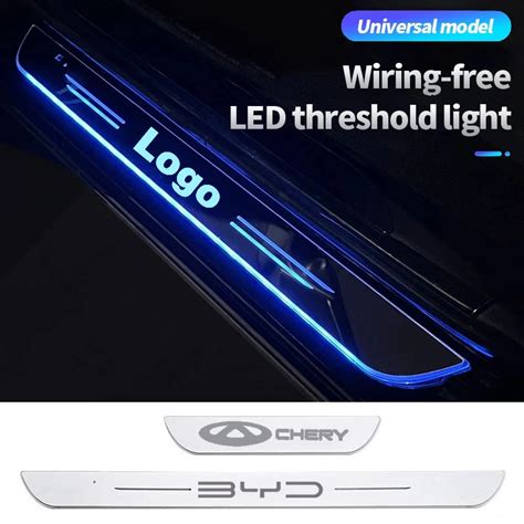 Usb Luminous Car Logo Led Welcome Pedal Door Sill Pathway Light For