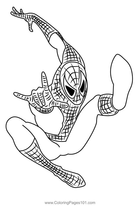 Spiderman Render Coloring Page for Kids - Free Spider-Man Printable ...