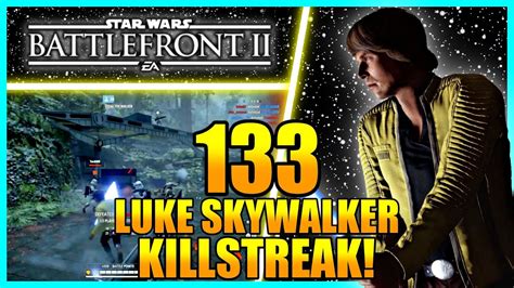 Star Wars Battlefront Luke Skywalker Killstreak Gameplay Youtube