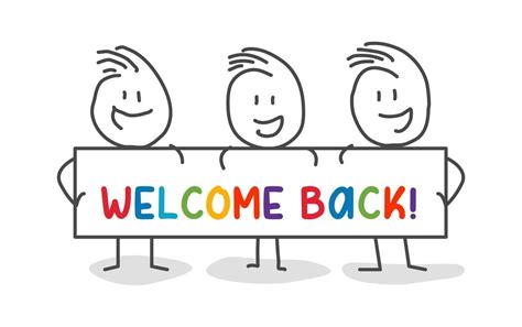 Stick Figures Welcome Back 7357032 Vector Art At Vecteezy