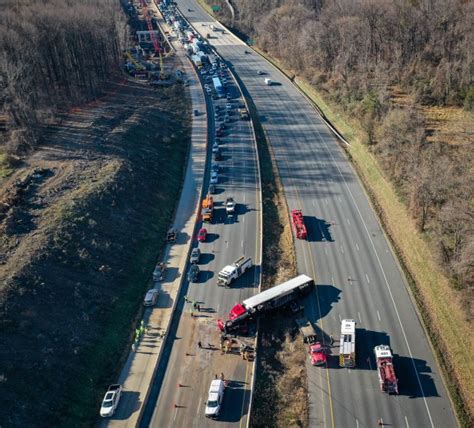 Overturned Tractor Trailer Causes Delays Creates Hazmat Situation On