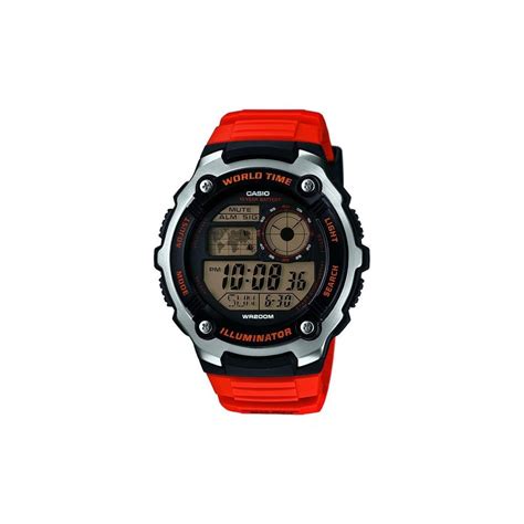 CASIO ORANGE SPORTS DIGITAL WORLD TIME WATCH WITH ORANGE RESIN STRAP