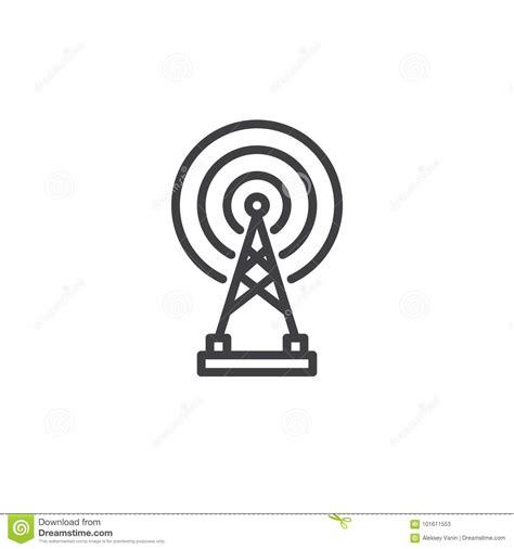 Radar Wireless Aerial Line Icon Stock Vector Illustration Of Mobile