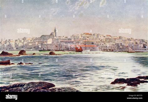 View jaffa joppa japho palestine sea city town port israel hi-res stock ...