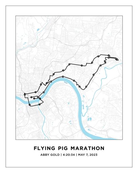 Flying Pig Marathon Course Map Personalized Flying Pig Marathon Route