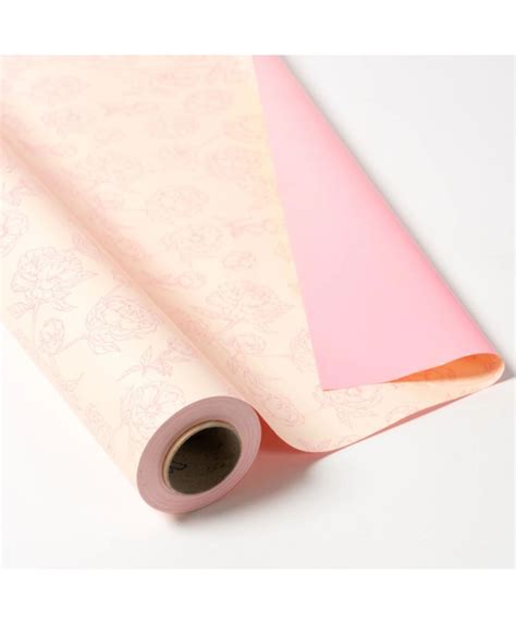 CELOFÁN OPAK CREMA CON ROSAS Y DOBLE CARA ROSA 70cm x 50mts