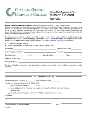 Fillable Online Cgc Maricopa CGCC Waiver Mission Related Activity