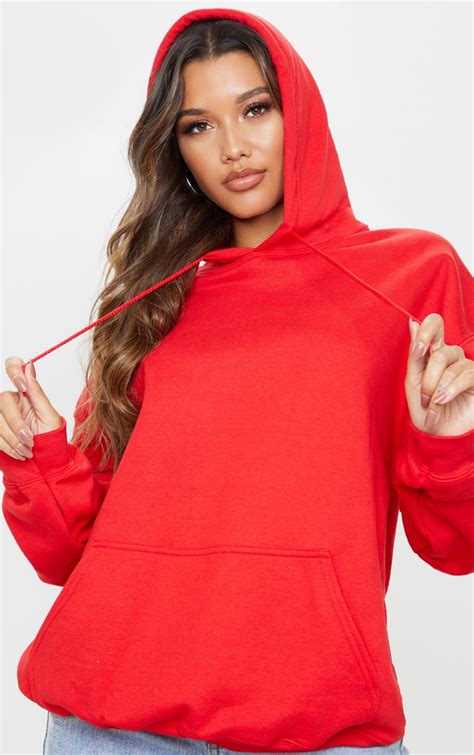 Red Ultimate Oversized Hoodie Prettylittlething Il