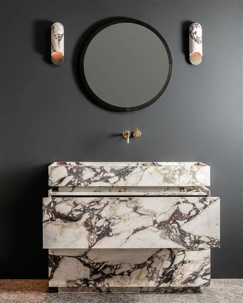 Calacatta Marble Freestanding Vanity Unit Bathroom Marble Vanity With