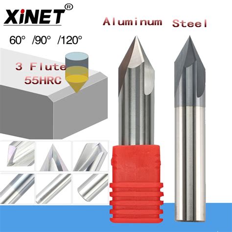 Fresa de chanfro 55hrc cnc fresa de carboneto de tungstênio e alumínio