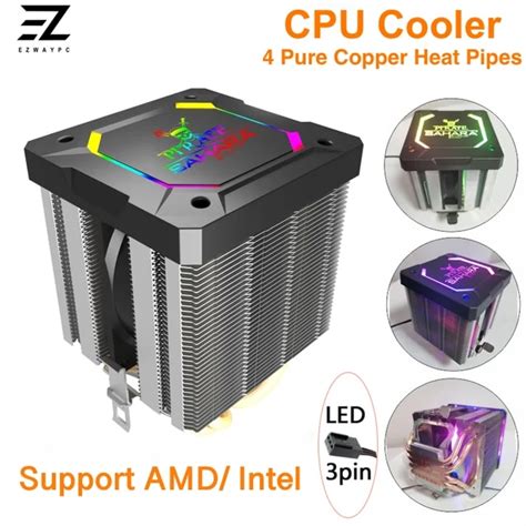 PC Cooling CPU Cooler Fan RGB Light Silent Radiator Heatsink Cooling