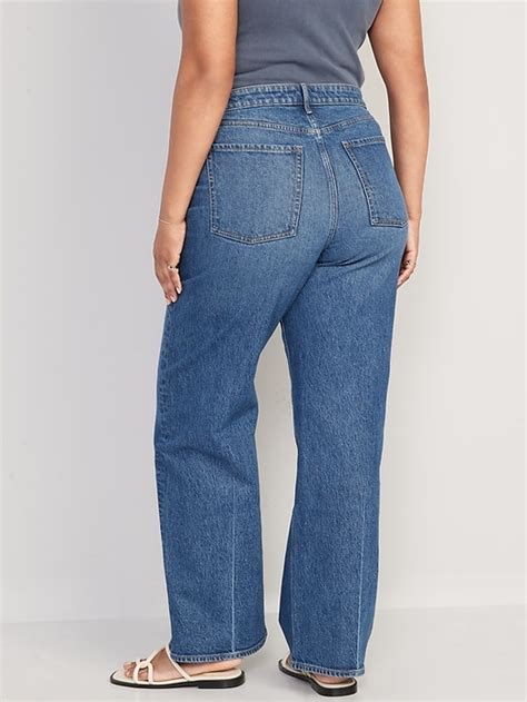 Extra High Waisted Sky Hi Wide Leg Jeans For Women Old Navy