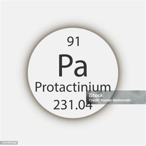 Protactinium Symbol Chemical Element Of The Periodic Table Vector