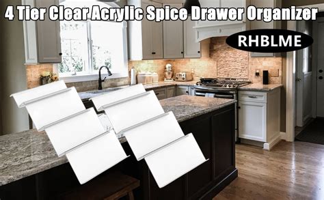 Amazon Rhblme Pack Clear Acrylic Spice Drawer Organizer Tier