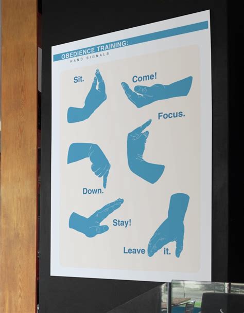 Downloadable Obedience Training Hand Signal Poster Etsy