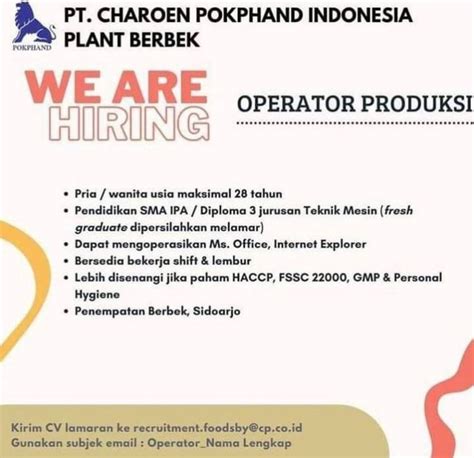 Lowongan Operator Produksi Atmago