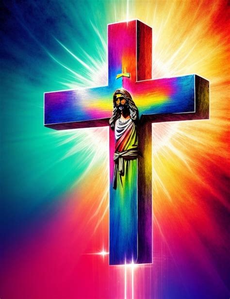 Premium AI Image | vibrant cross jesus christ background 4K UHD