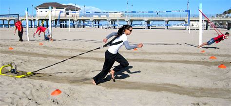 Acceleration Training With Sled Pulls On Sand