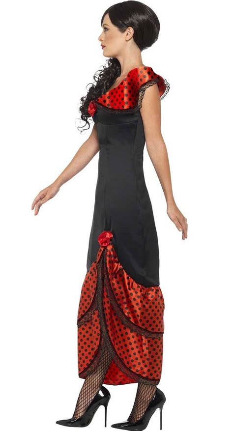 Red And Black Spanish Flamenco Dancer Costume Womens Spanish Costume