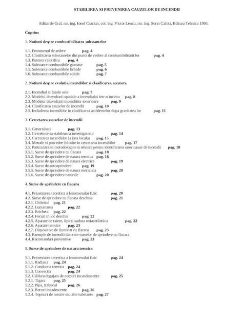 Doc Stabilirea Si Prevenirea Cauzelor De Incendii Dokumen Tips