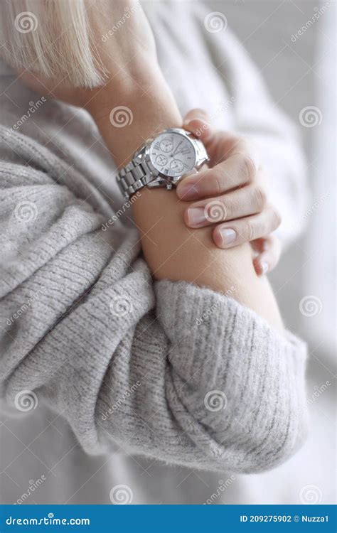 Women X S Wrist Watch On The Girl X S Hand Stock Photo Image