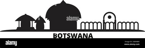 Botswana city skyline isolated vector illustration. Botswana travel ...