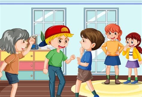 Free Vector | School bullying with student cartoon characters