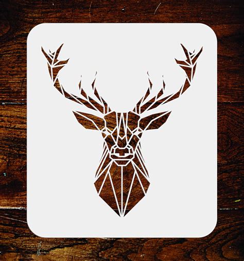 Elk Stencil 355 X 38 Cm Reusable Geometric Decor Head Deer Stag