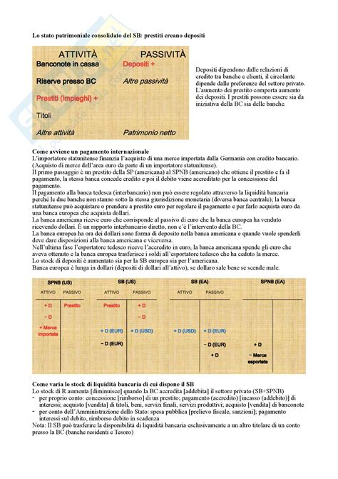 Concetti E Nozioni Appunti Di Economia Monetaria