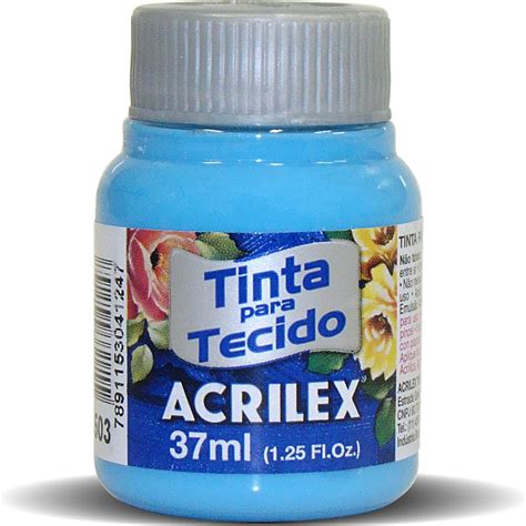 Tinta P Tecido Fosca Ml Azul Celeste Acrilex Pt Un Artes