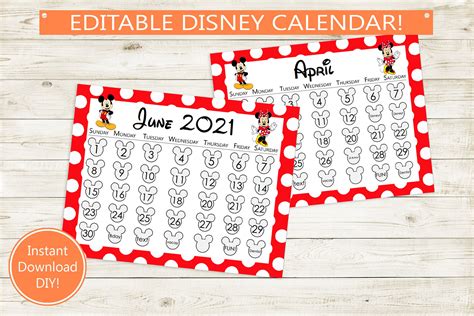 Disney Printable Countdown Calendar