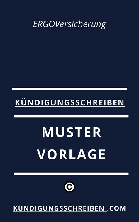 K Ndigung Ergo Versicherung Vorlage Muster