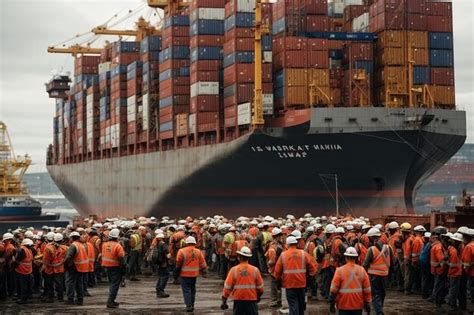 Una Escena Bulliciosa Mientras Los Trabajadores Maniobran Alrededor Del