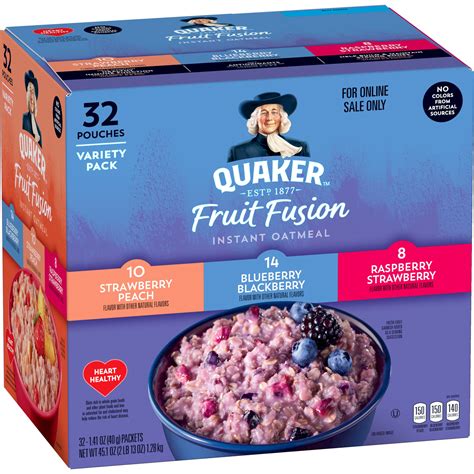 quaker instant oatmeal fruit fusion variety pack  packets walmartcom