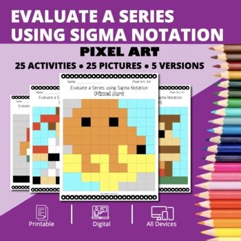 Arcade Evaluate A Series Using Sigma Notation Pixel Art Activity By Qwizy