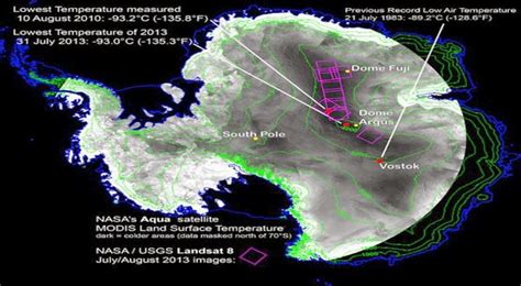 Revealed, the Coldest temperature on Earth's surface