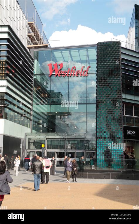 Entrance to the Westfield Stratford City shopping centre in Stratford ...